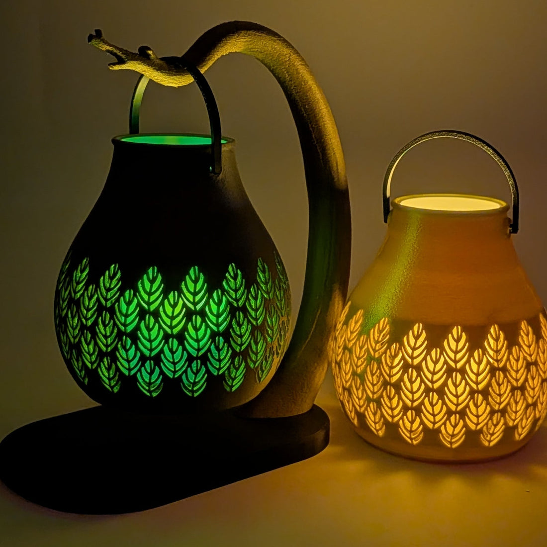 Backyard Botanist trendi için yaprak motifli dekoratif fener ve botanik ev dekorasyonu