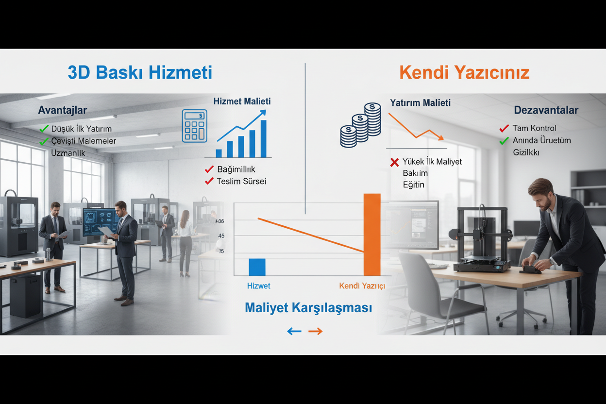 3D Baskı Hizmeti mi, Kendi Yazıcın mı? Firmalar İçin Gerçek Maliyet Karşılaştırması!