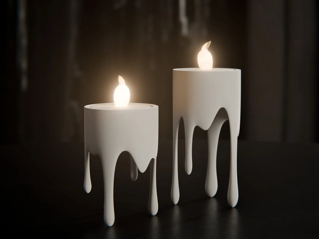 Damla Formlu Minimalist İkili Mumluk Seti | Modern Dekorasyon