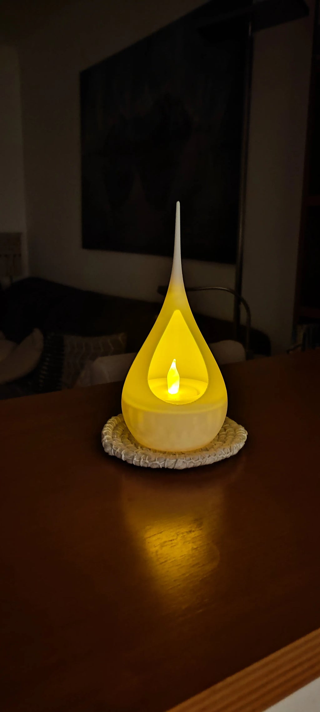 Damla Tasarımlı Pilli LED Mumluk – Dekoratif Ambiyans Işığı