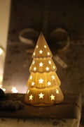 Yıldız Pencereli Yılbaşı Ağacı LED Mumluk – Dekoratif Christmas Tree Ambiyans Işığı
