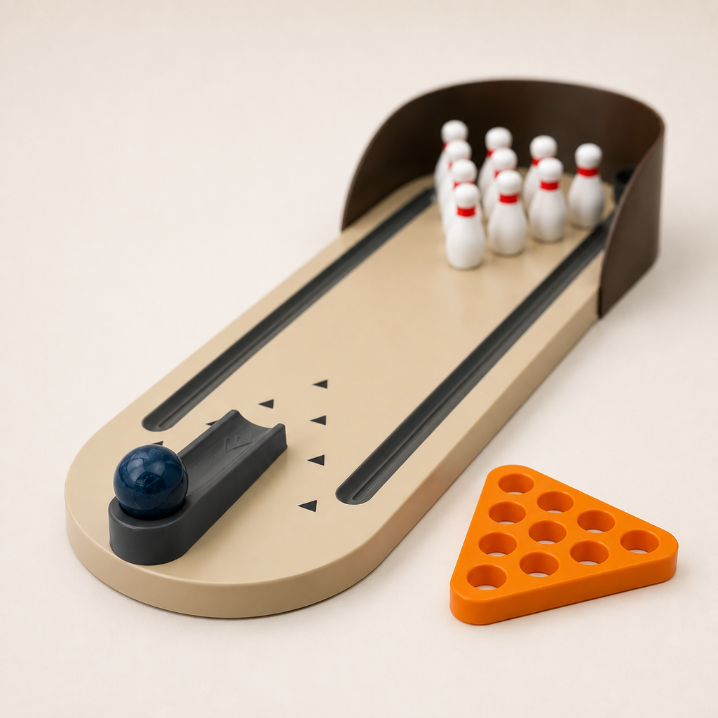 Mini Masaüstü Bowling Oyunu – Lobut Dizme Aparatlı Eğlenceli Bowling Seti
