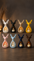 Geyik Figürlü LED Tealight Mumluk – Dekoratif Masaüstü Mum Standı