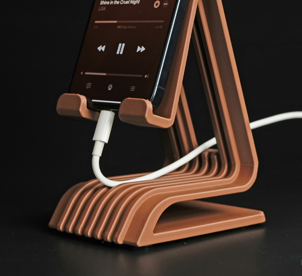 Modern Dalga Tasarımlı Telefon Standı - Masaüstü Şık iPhone & Android Tutucu