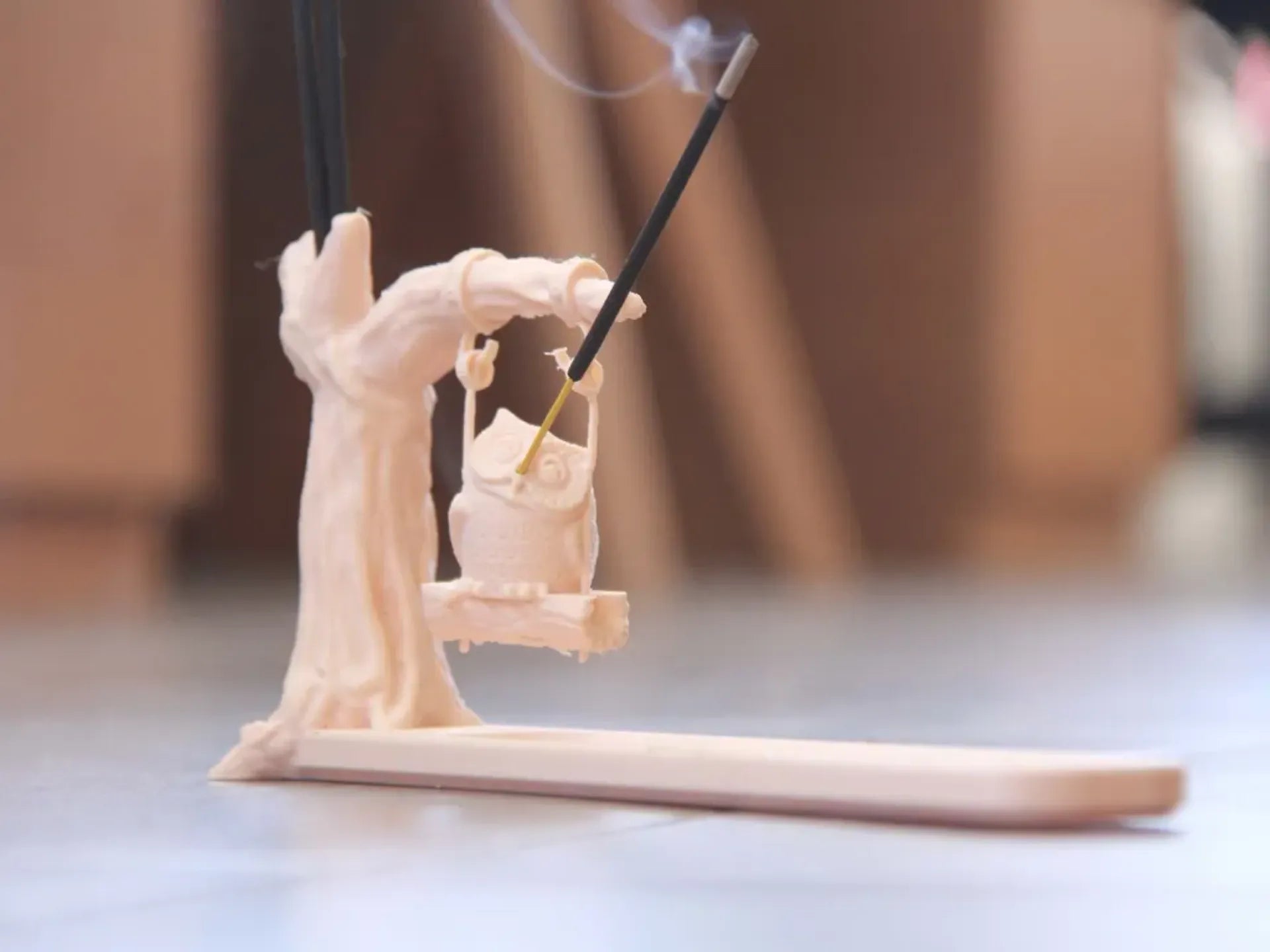 Baykuş Figürlü Tütsülük – Dekoratif Tütsü Standı