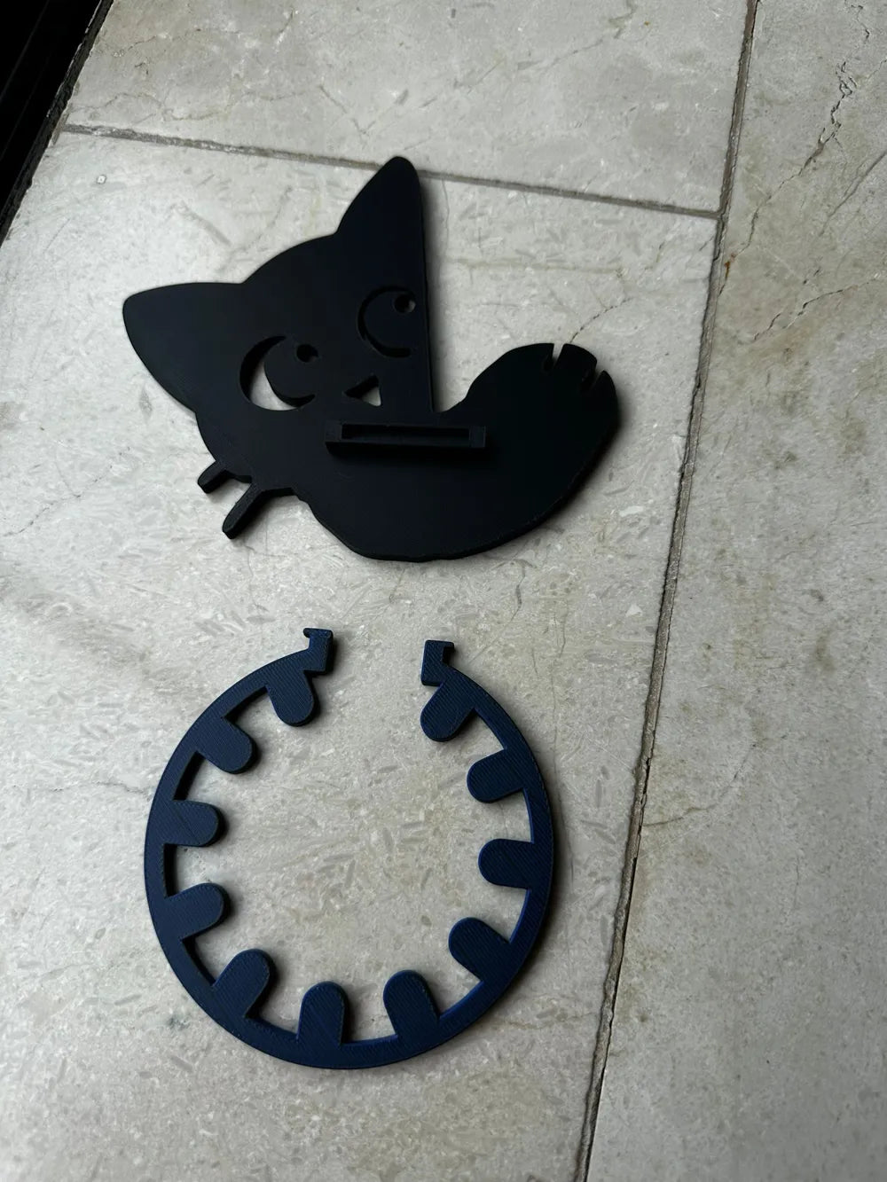 Siyah Kedi Tasarımlı Dekoratif Perde Tutucu ve Bağı