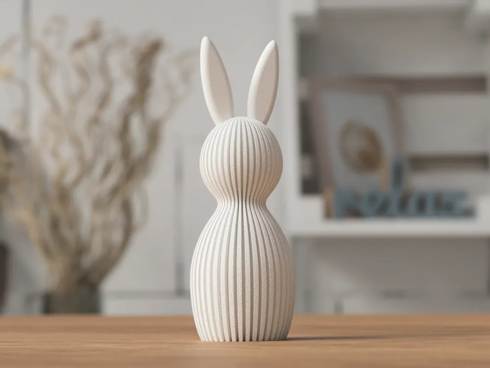 Minimalist Çizgili Tavşan Biblo | Modern Ev Dekoru